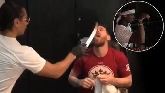 梅西吃瓜照片,足球巨星生活中的趣味瞬间